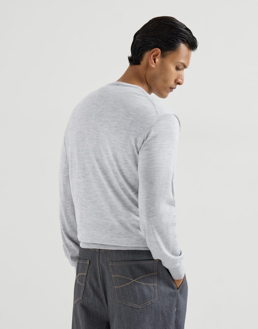 Cashmere and silk lightweight sweater Pebble Man - Brunello Cucinelli