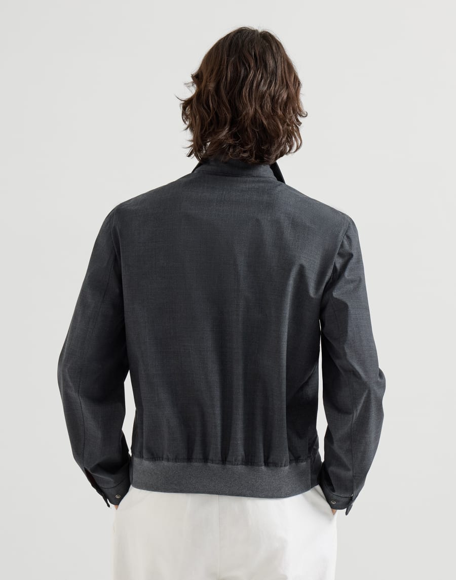 Virgin wool fresco outerwear jacket Dark Grey Man - Brunello Cucinelli