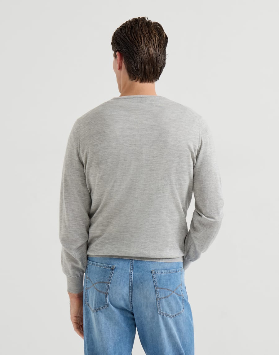 Cashmere and silk lightweight sweater Pebble Man - Brunello Cucinelli