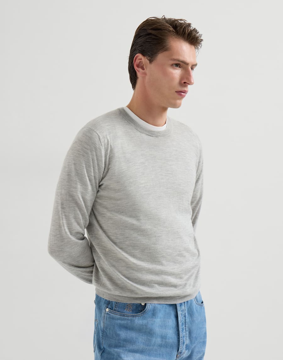 Cashmere and silk lightweight sweater Pebble Man - Brunello Cucinelli