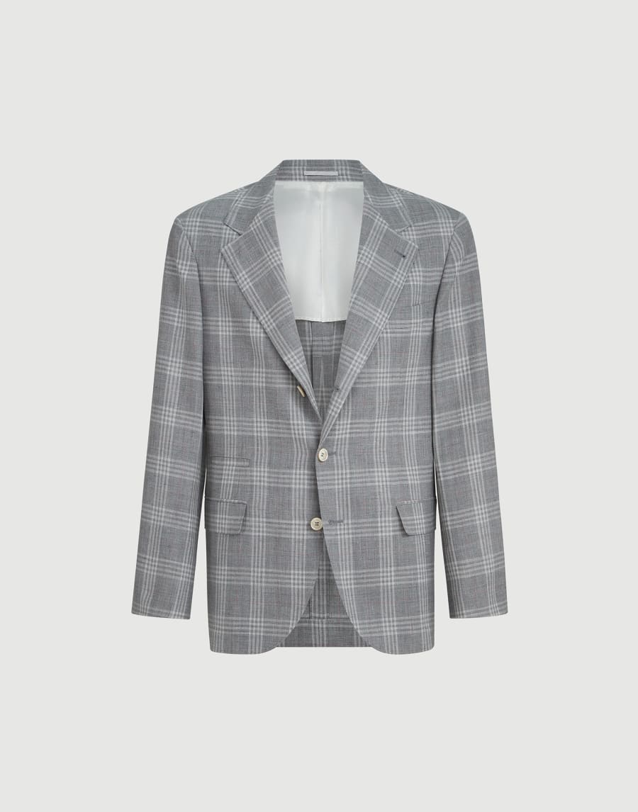 Tartan deconstructed blazer Light Grey Man - Brunello Cucinelli