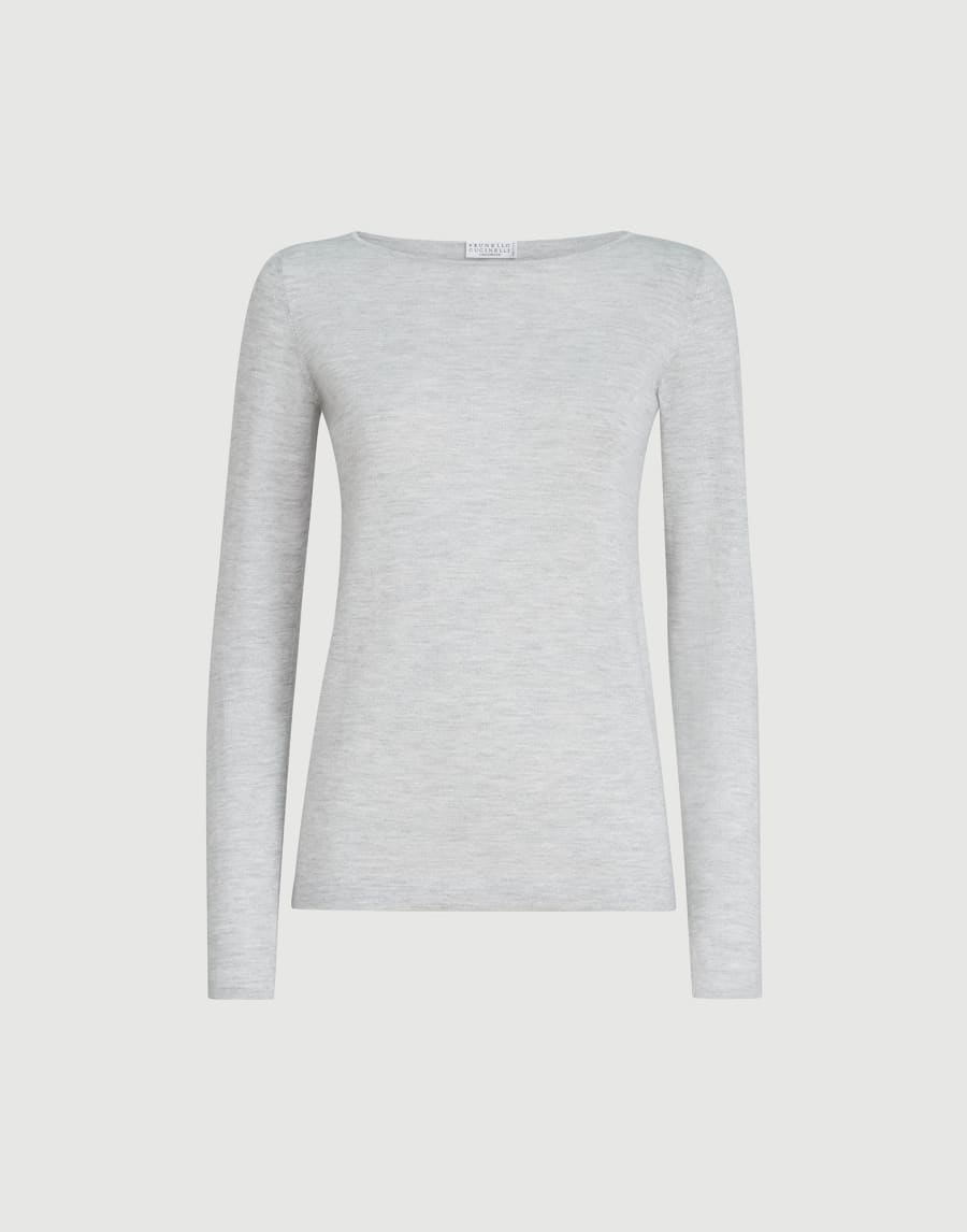 Cashmere and silk Sparkling sweater Pebble Woman - Brunello Cucinelli
