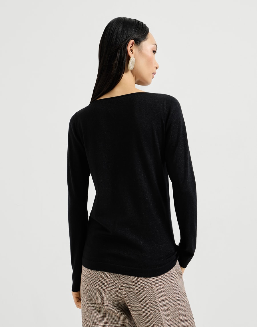 Cashmere and silk Sparkling sweater Black Woman - Brunello Cucinelli