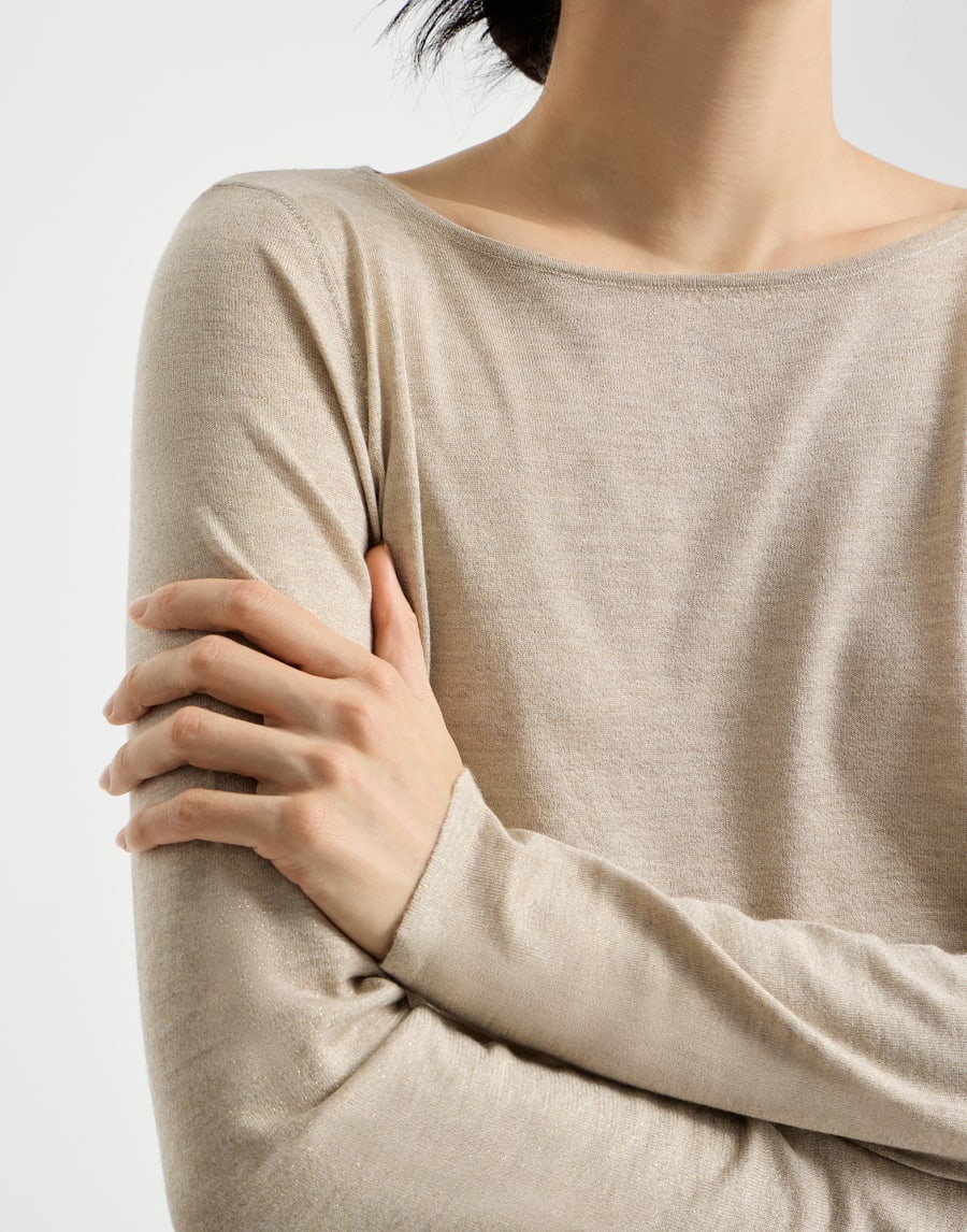 Cashmere and silk Sparkling sweater Desert Woman - Brunello Cucinelli