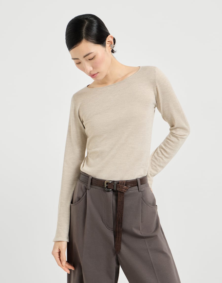 Cashmere and silk Sparkling sweater Desert Woman - Brunello Cucinelli