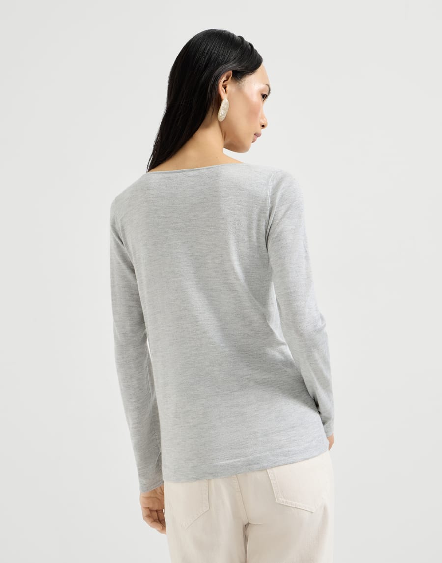 Cashmere and silk Sparkling sweater Pebble Woman - Brunello Cucinelli