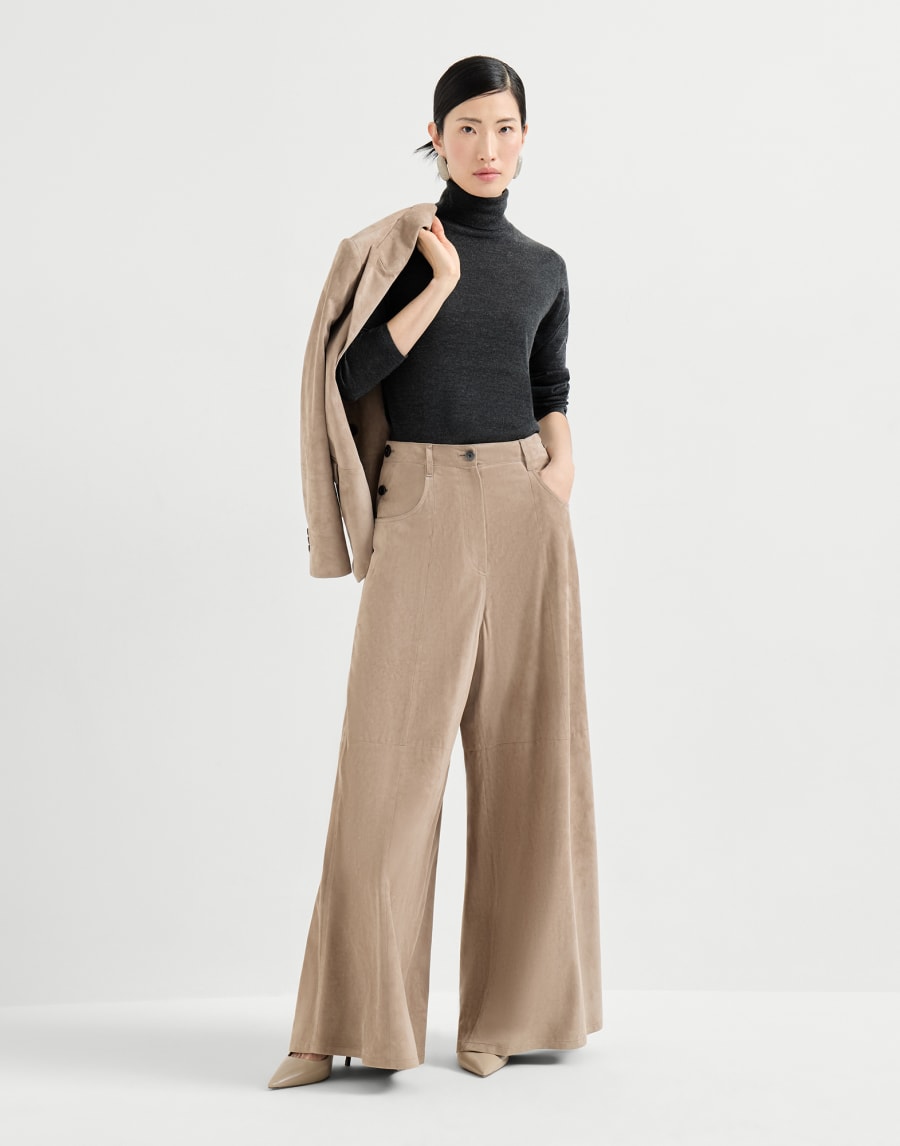 Cashmere and silk sweater Anthracite Woman - Brunello Cucinelli