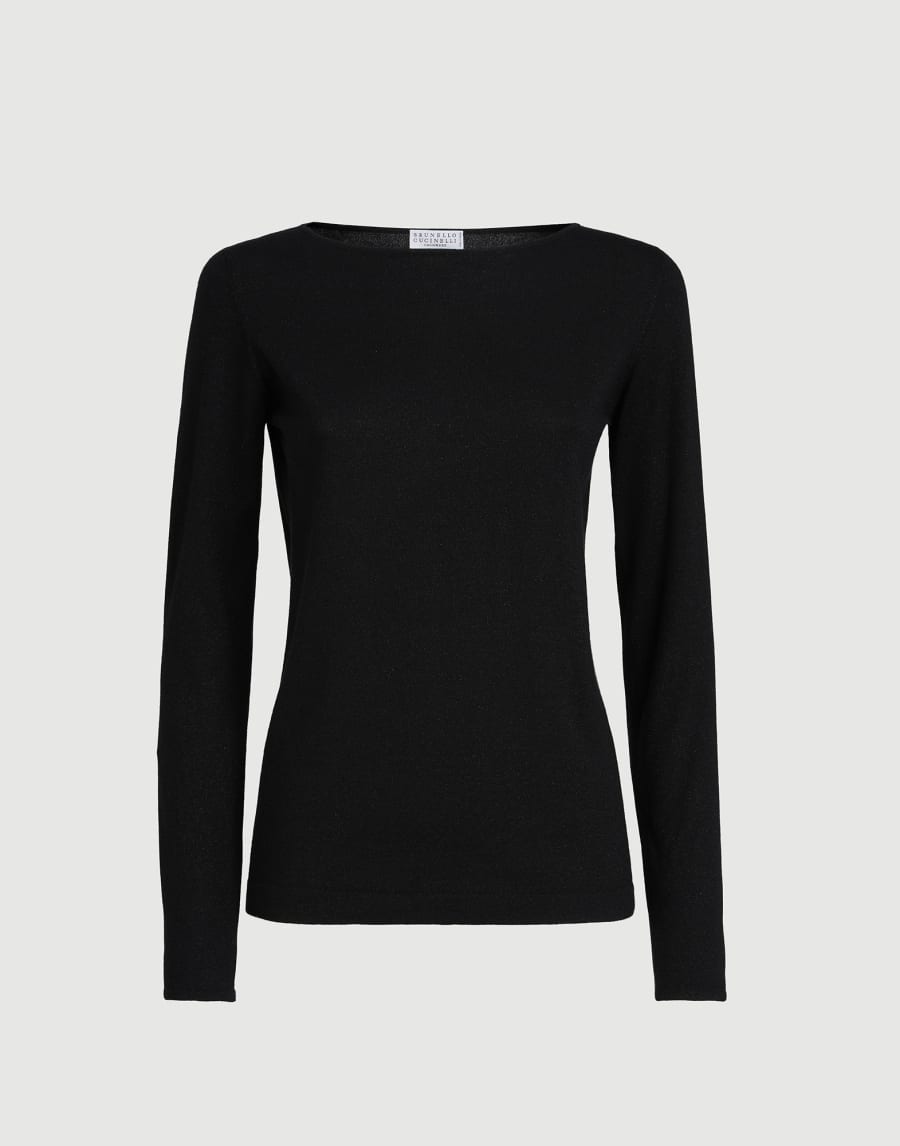 Cashmere and silk Sparkling sweater Black Woman - Brunello Cucinelli