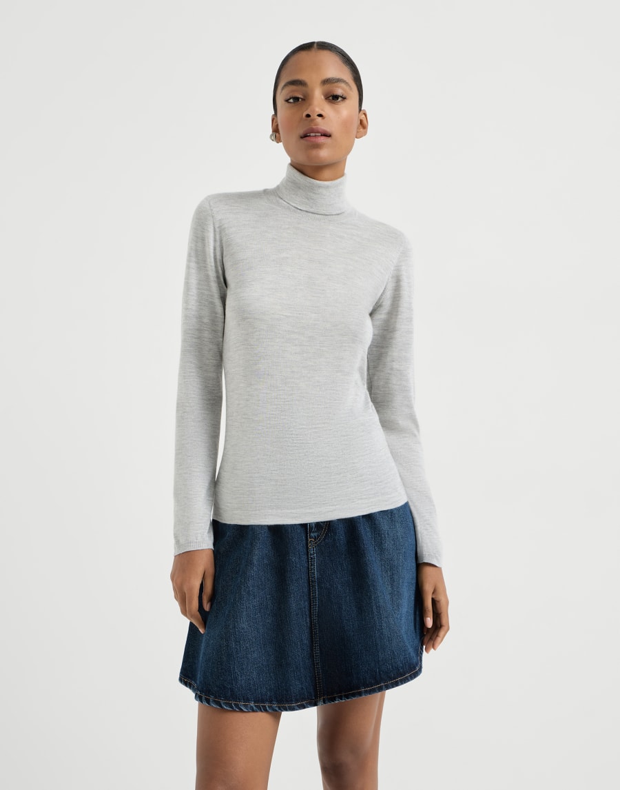 Maglia in cashmere e seta Grigio Chiaro Donna - Brunello Cucinelli