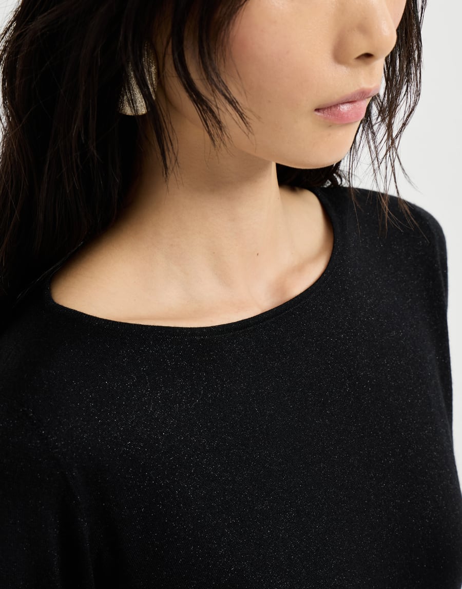 Cashmere and silk Sparkling sweater Black Woman - Brunello Cucinelli