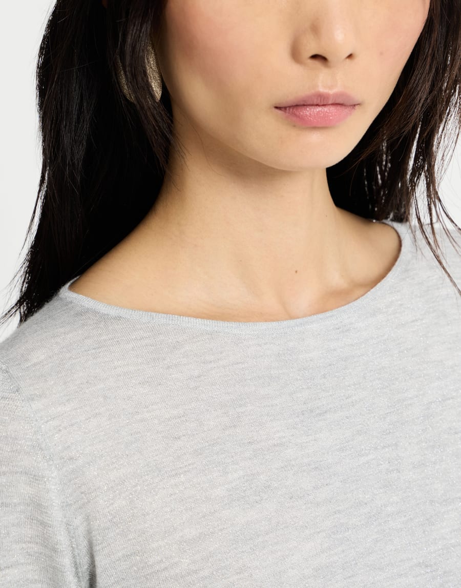 Cashmere and silk Sparkling sweater Pebble Woman - Brunello Cucinelli