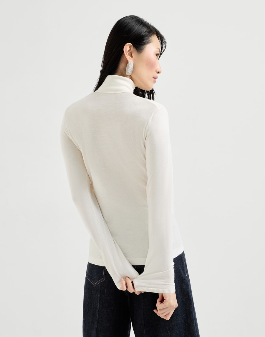 Cashmere and silk sweater White Woman - Brunello Cucinelli