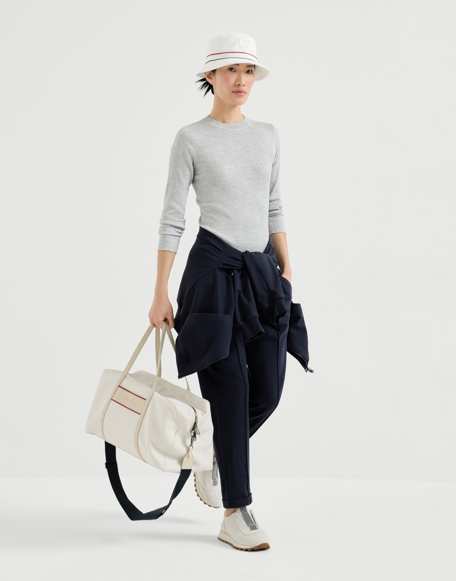 Cashmere and silk Sparkling sweater Light Grey Woman - Brunello Cucinelli