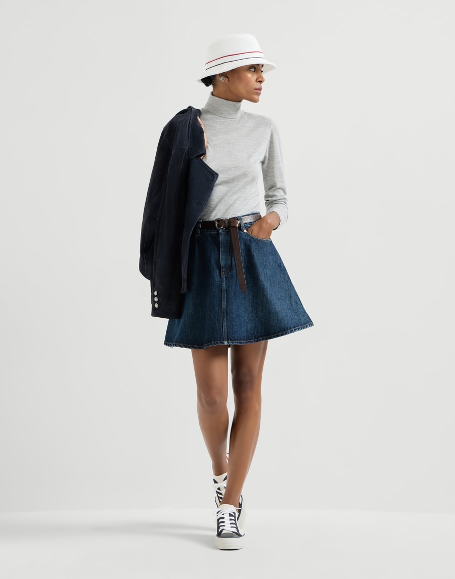 Cashmere and silk sweater Light Grey Woman - Brunello Cucinelli