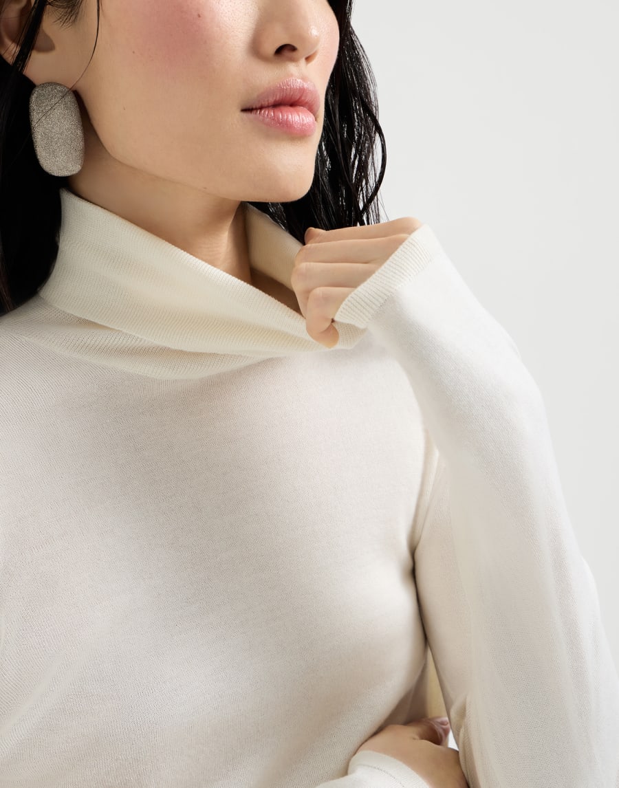 Cashmere and silk sweater White Woman - Brunello Cucinelli