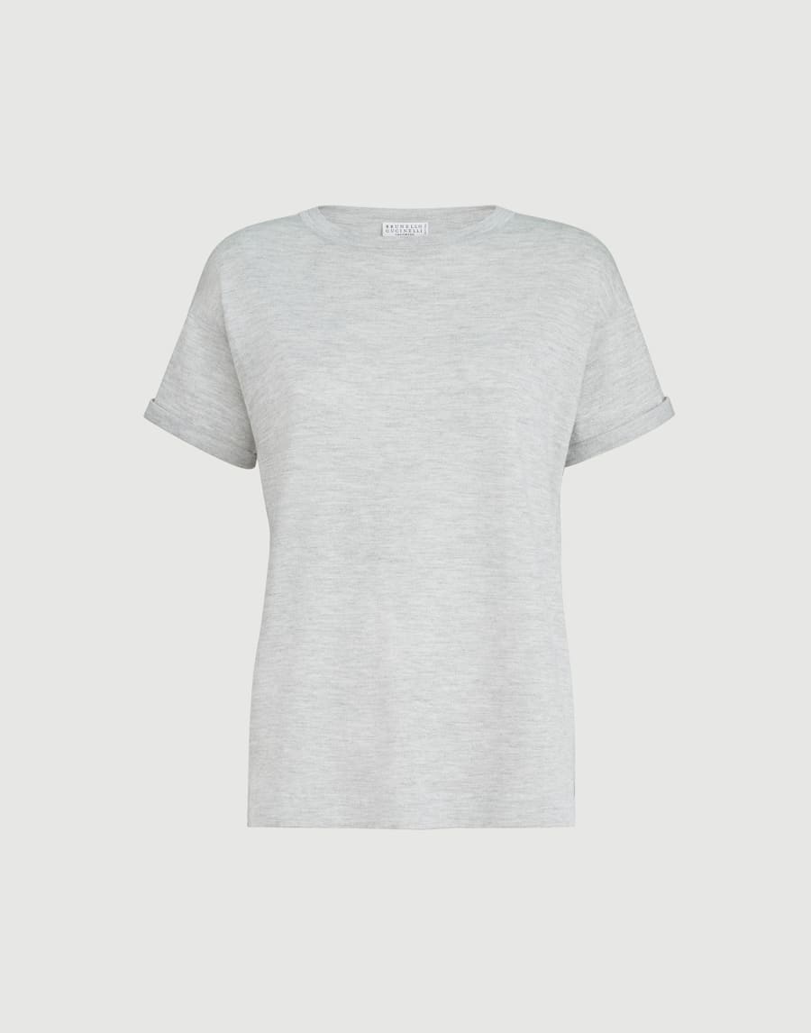 Cashmere and silk lightweight sweater Light Grey Woman - Brunello Cucinelli