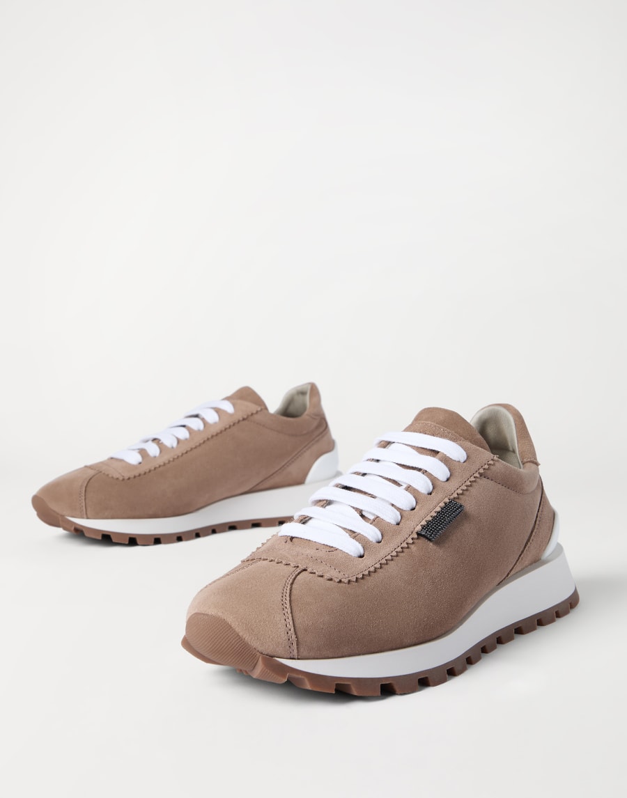 Chaussures de running en daim Marron Femme - Brunello Cucinelli
