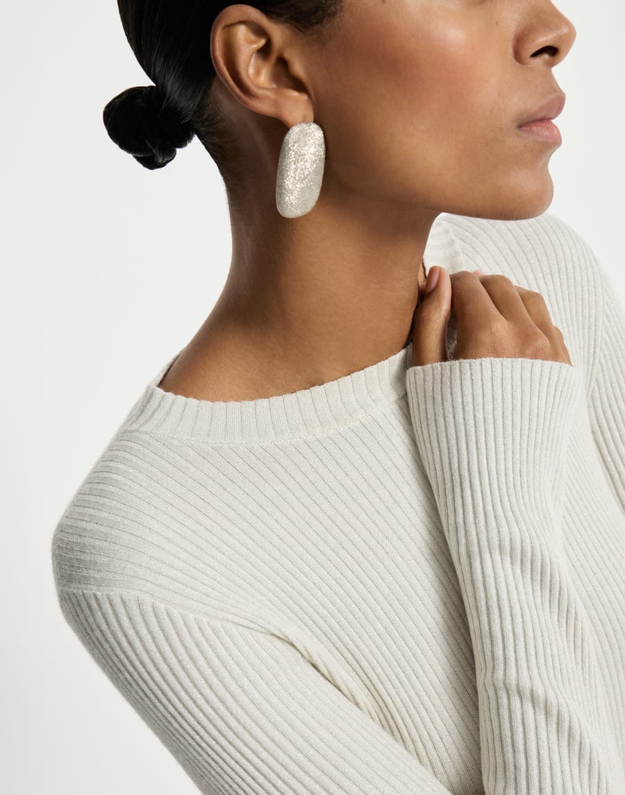 Cashmere and silk Sparkling sweater White Woman - Brunello Cucinelli