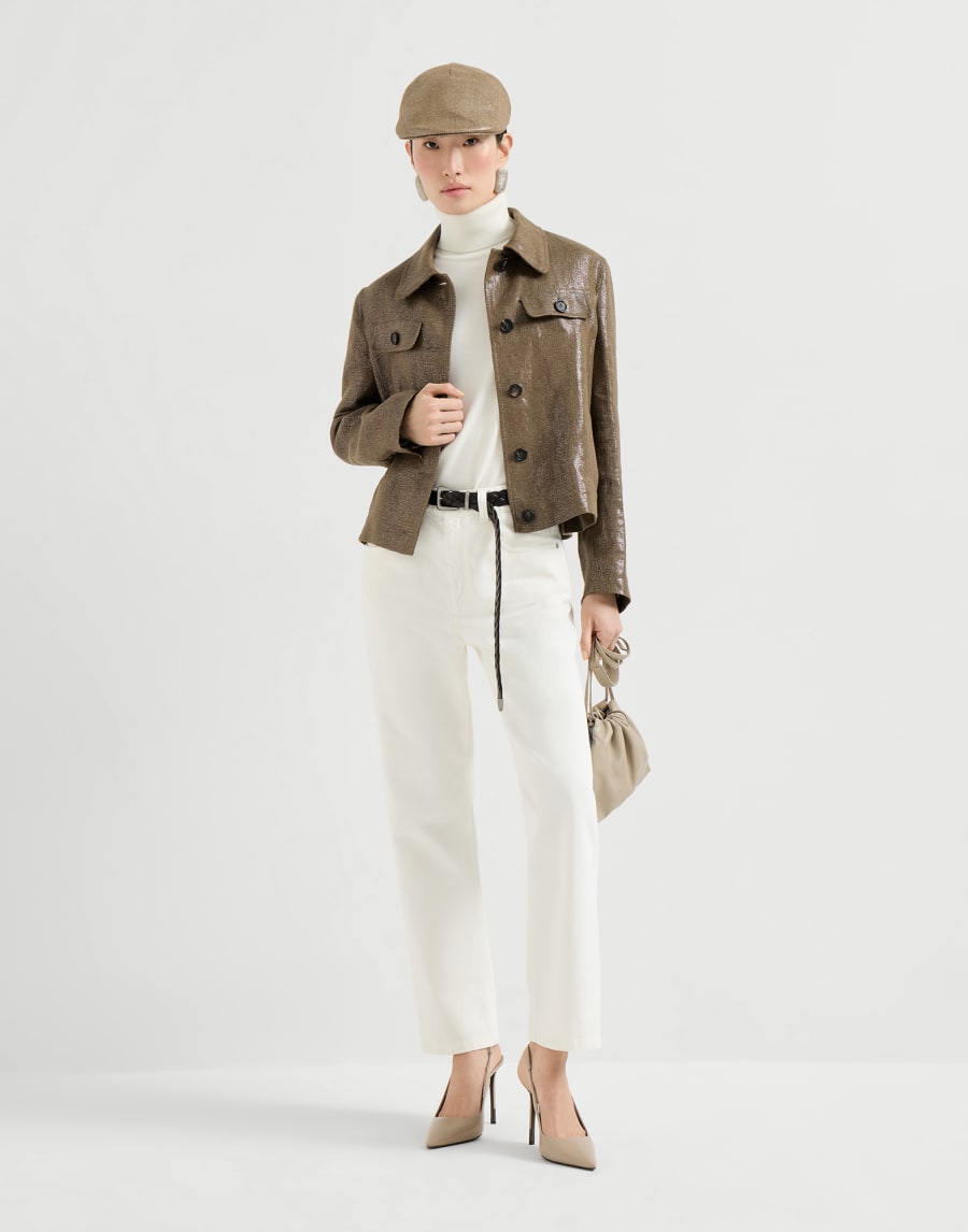 Cashmere sweater with monili White Woman - Brunello Cucinelli