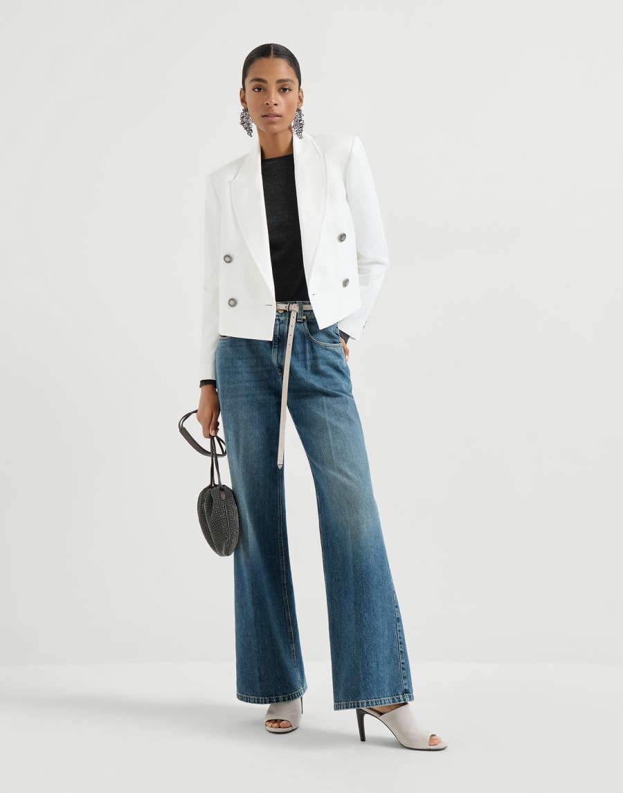 Cashmere and silk sweater Anthracite Woman - Brunello Cucinelli