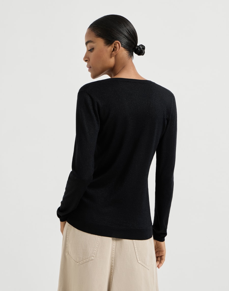 Cashmere and silk sweater Black Woman - Brunello Cucinelli