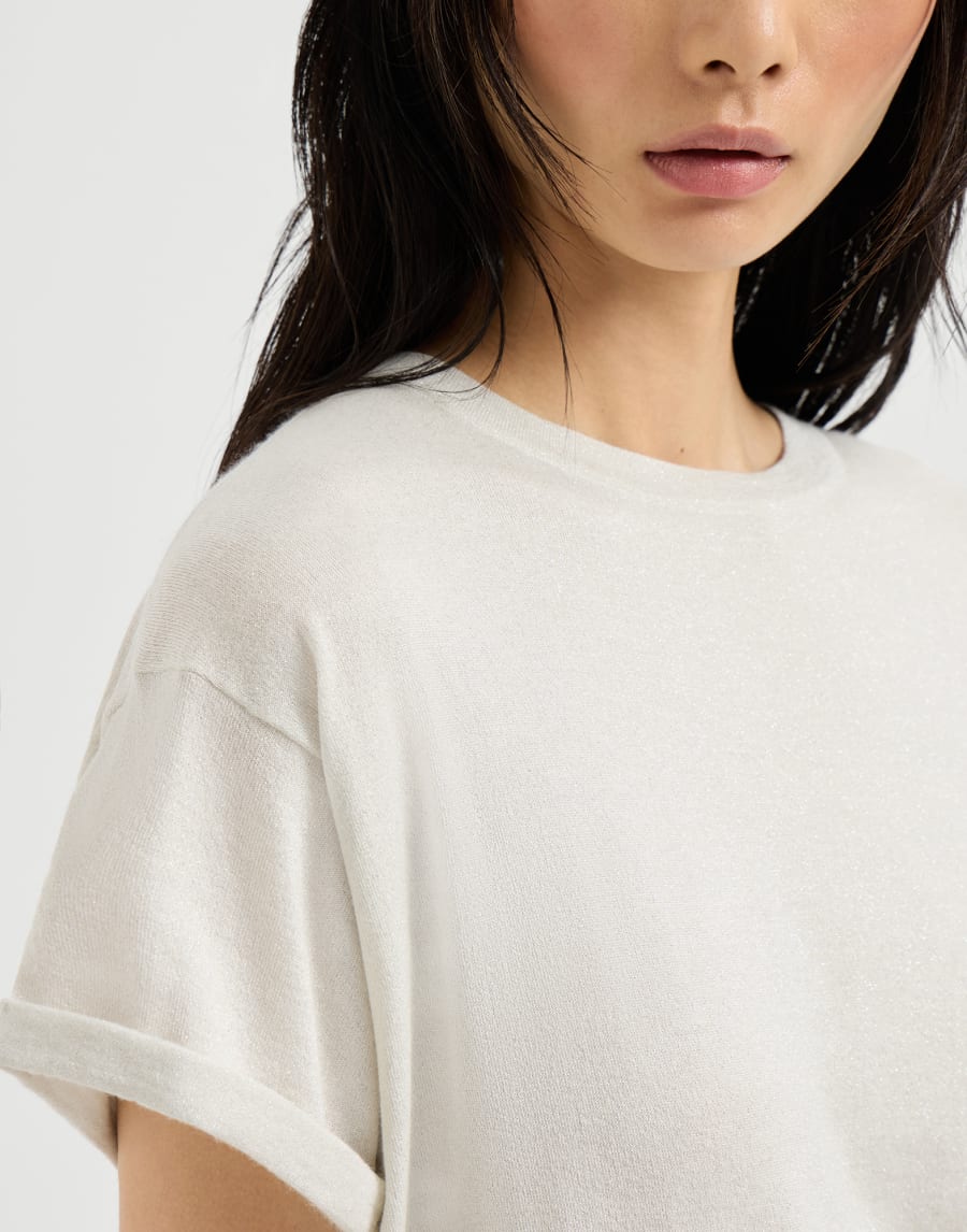 Cashmere and silk lightweight sweater White Woman - Brunello Cucinelli