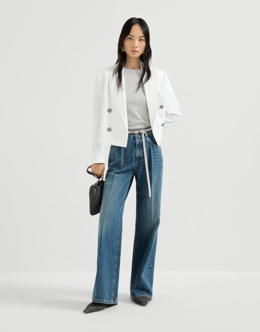 Cashmere and silk sweater Light Grey Woman - Brunello Cucinelli