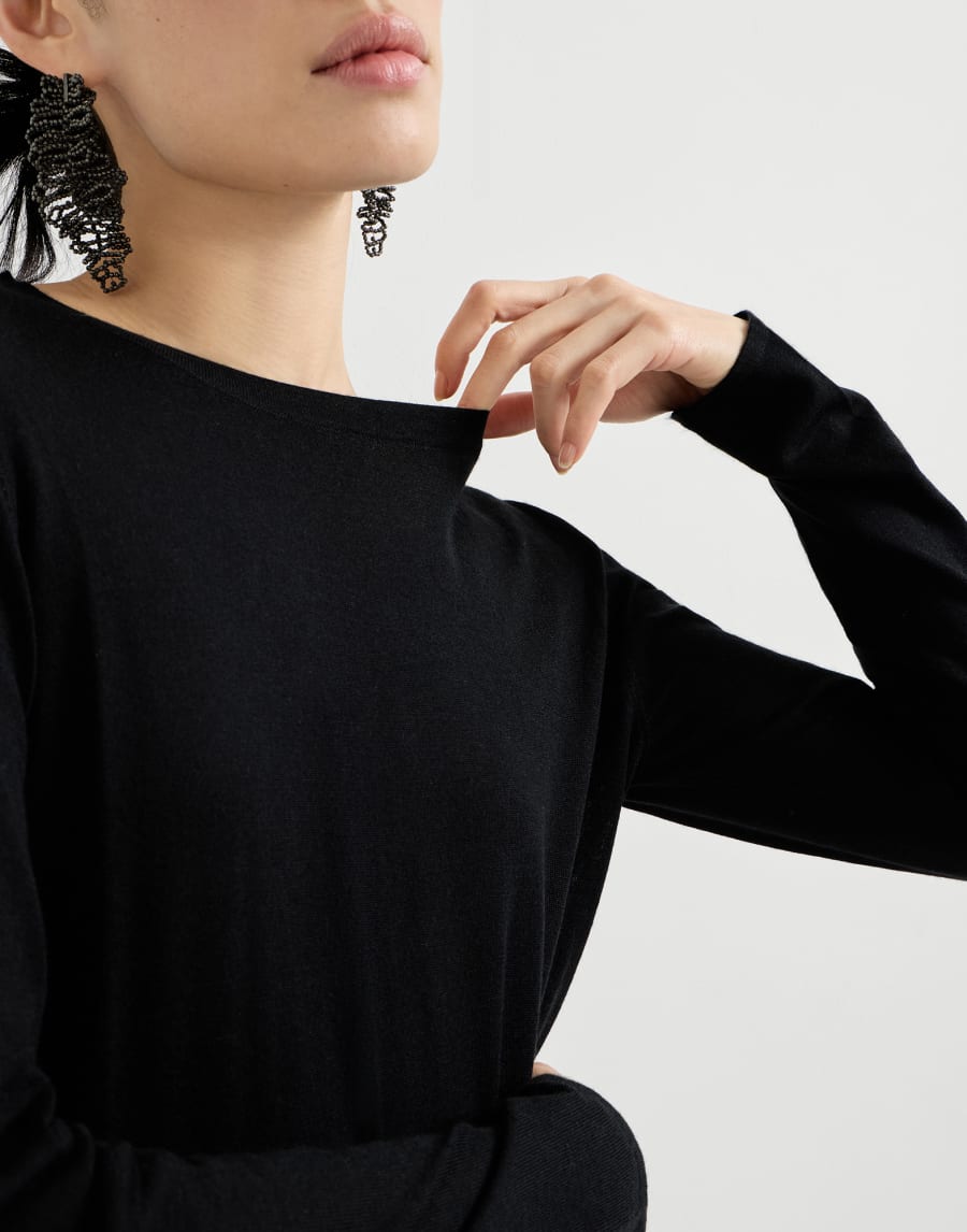 Cashmere and silk sweater Black Woman - Brunello Cucinelli