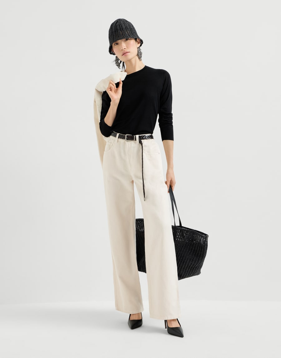 Cashmere and silk sweater Black Woman - Brunello Cucinelli