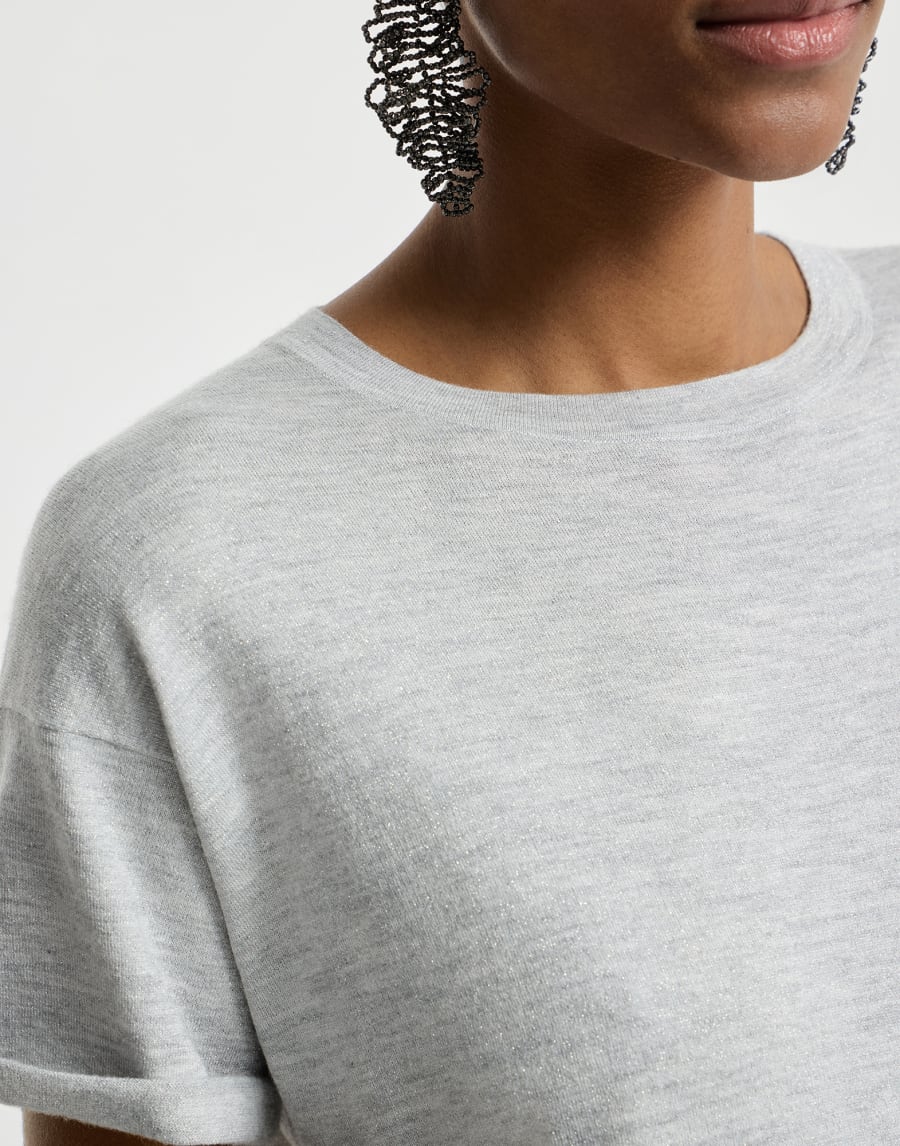 Cashmere and silk lightweight sweater Light Grey Woman - Brunello Cucinelli