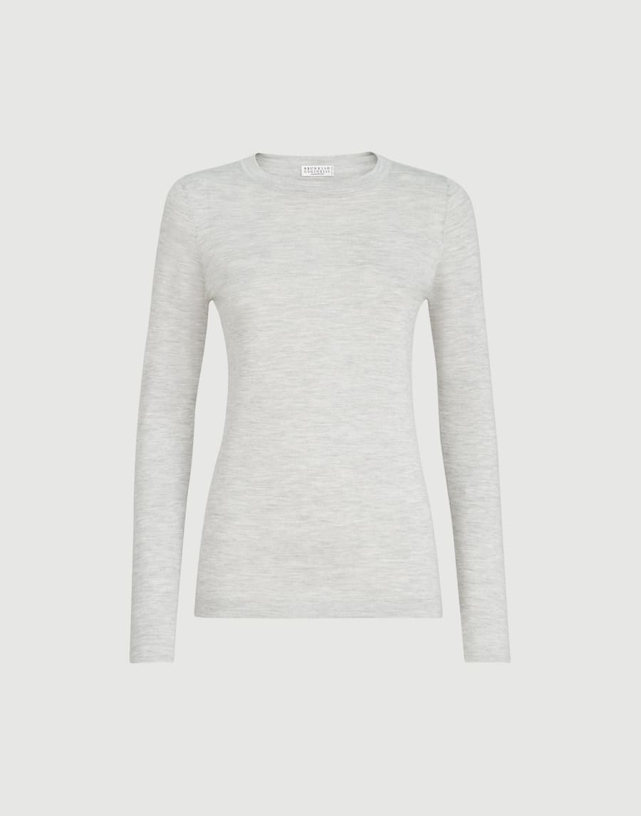 Cashmere and silk sweater Light Grey Woman - Brunello Cucinelli