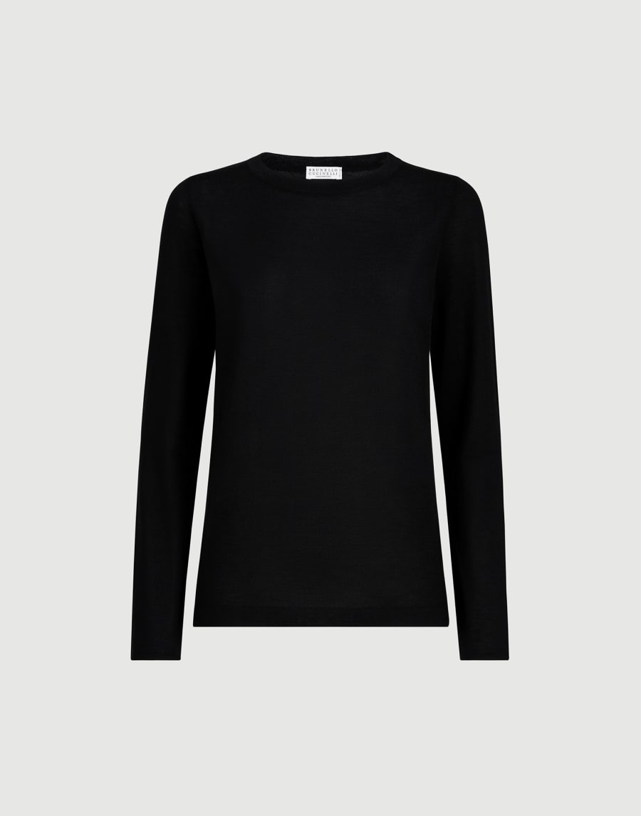 Cashmere and silk sweater Black Woman - Brunello Cucinelli