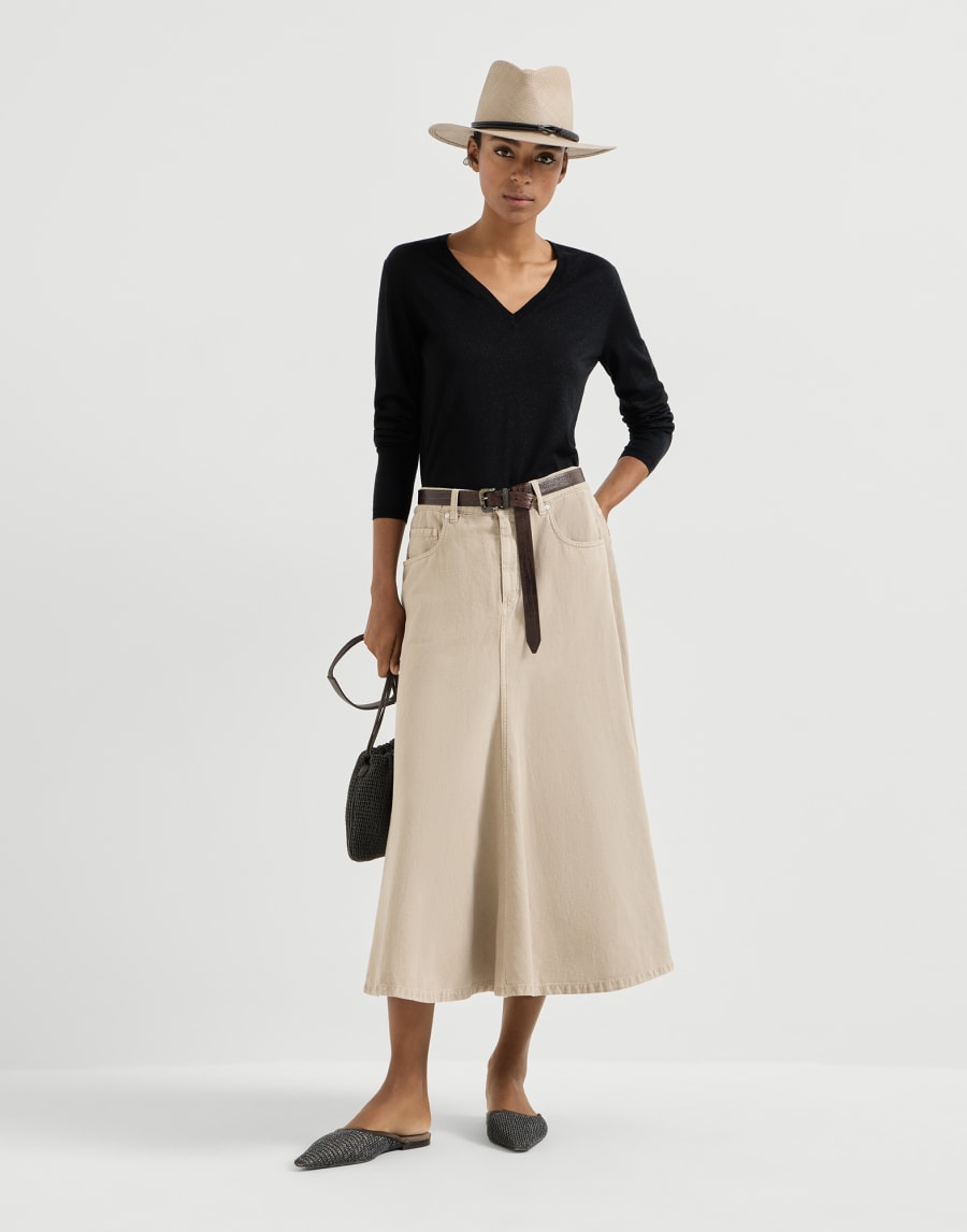 Cashmere and silk sweater Black Woman - Brunello Cucinelli