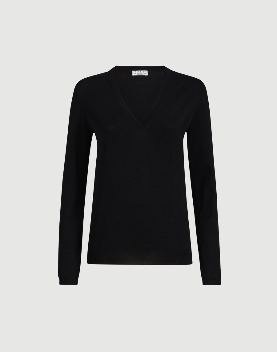 Cashmere and silk sweater Black Woman - Brunello Cucinelli