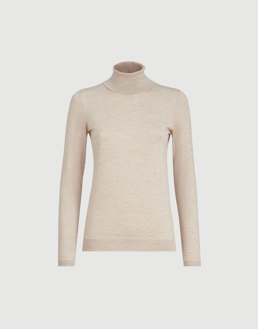 Cashmere and silk Sparkling sweater Buff Woman - Brunello Cucinelli