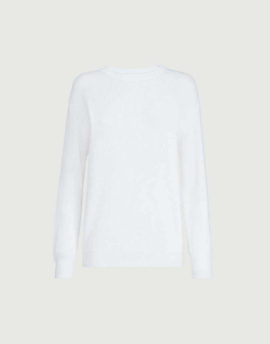 Cotton sweater White Woman - Brunello Cucinelli