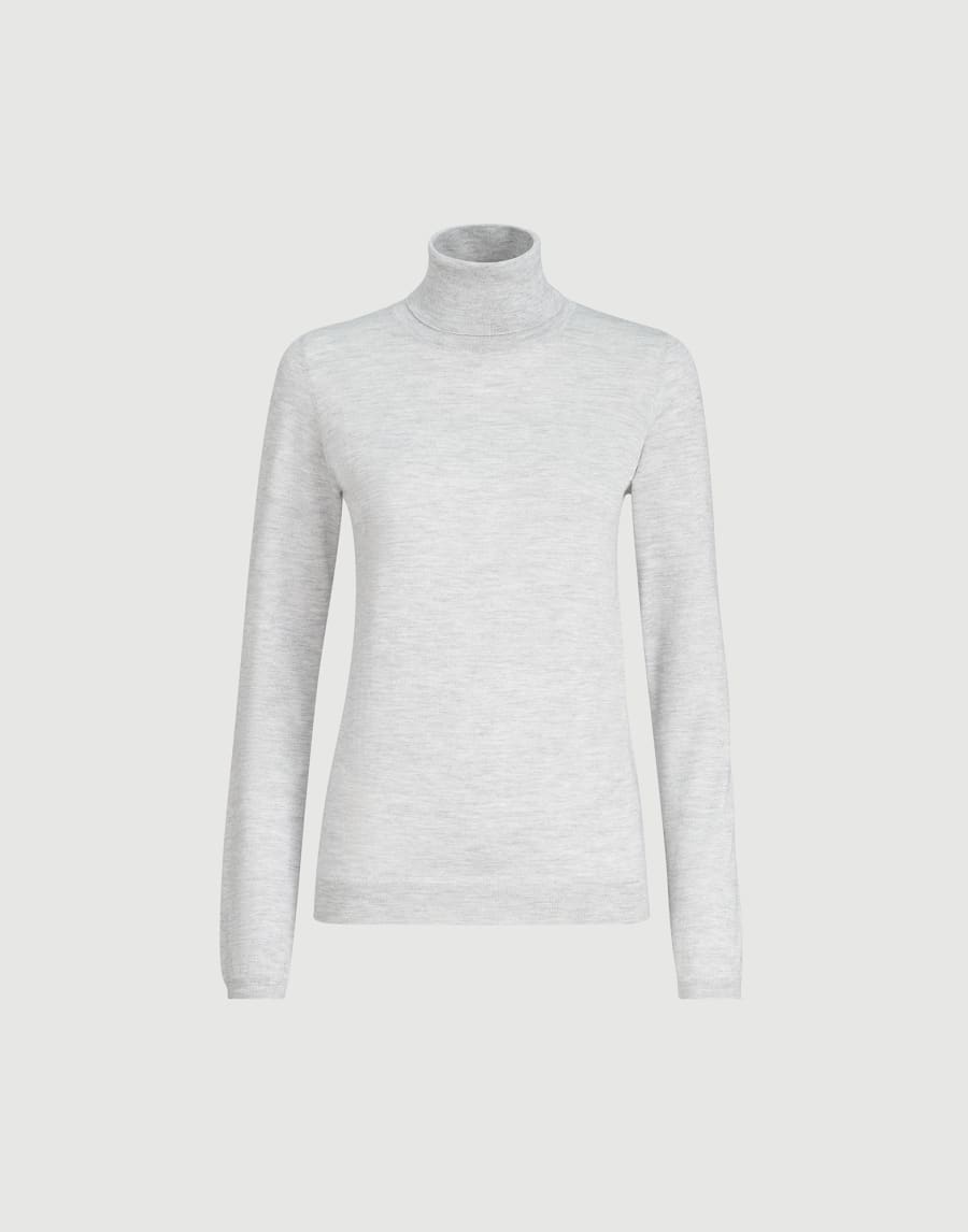 Cashmere and silk Sparkling sweater Light Grey Woman - Brunello Cucinelli