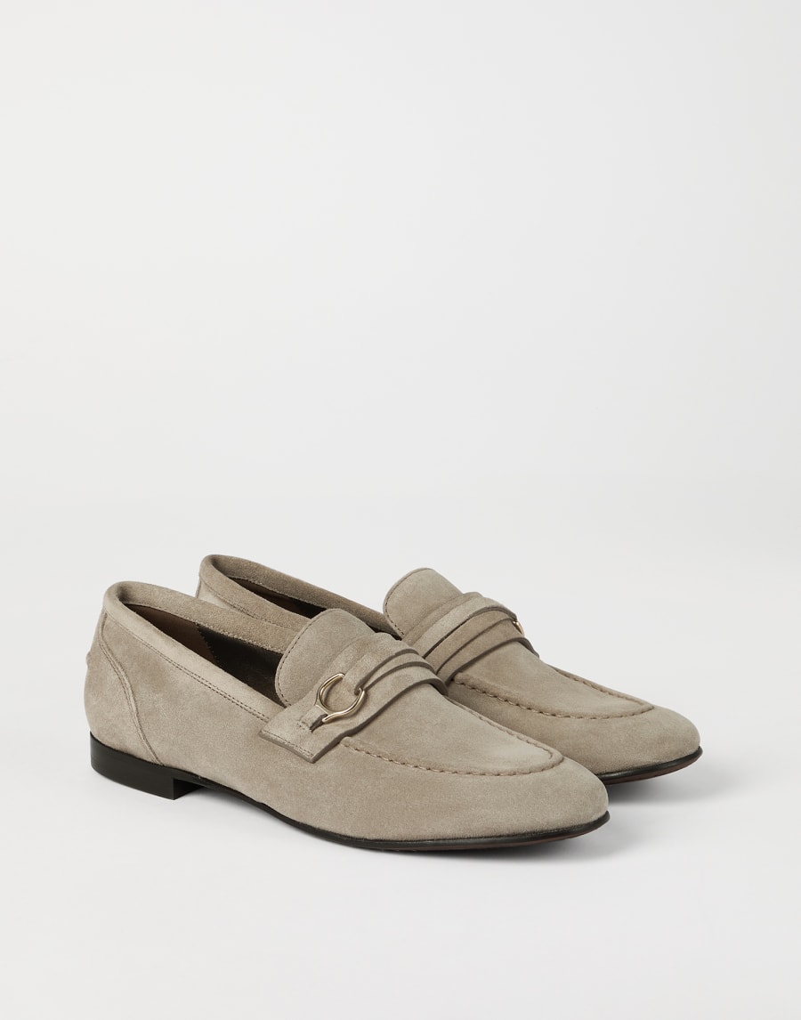 Suede loafers Light Grey Woman - Brunello Cucinelli