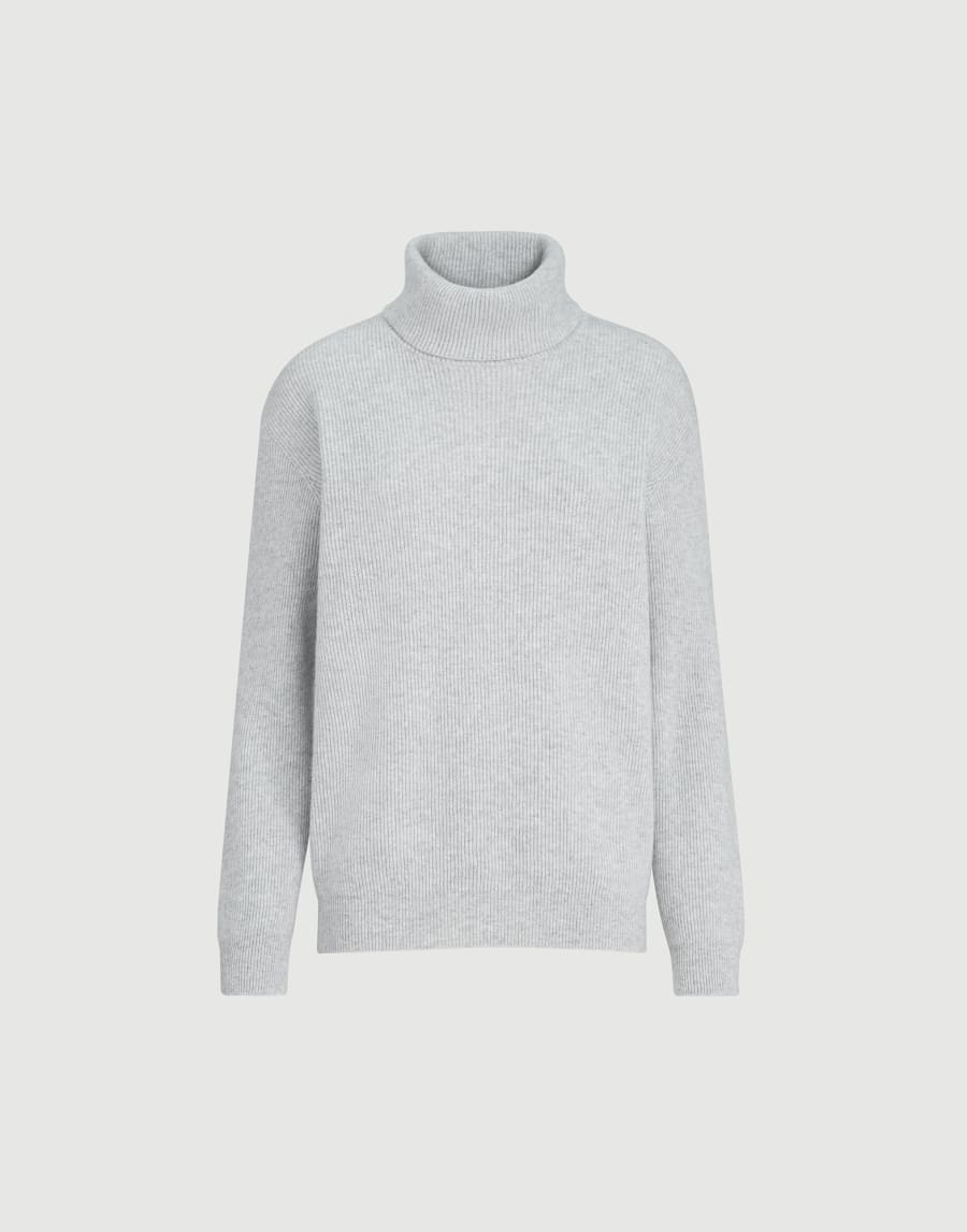 Cashmere English rib sweater Light Grey Woman - Brunello Cucinelli
