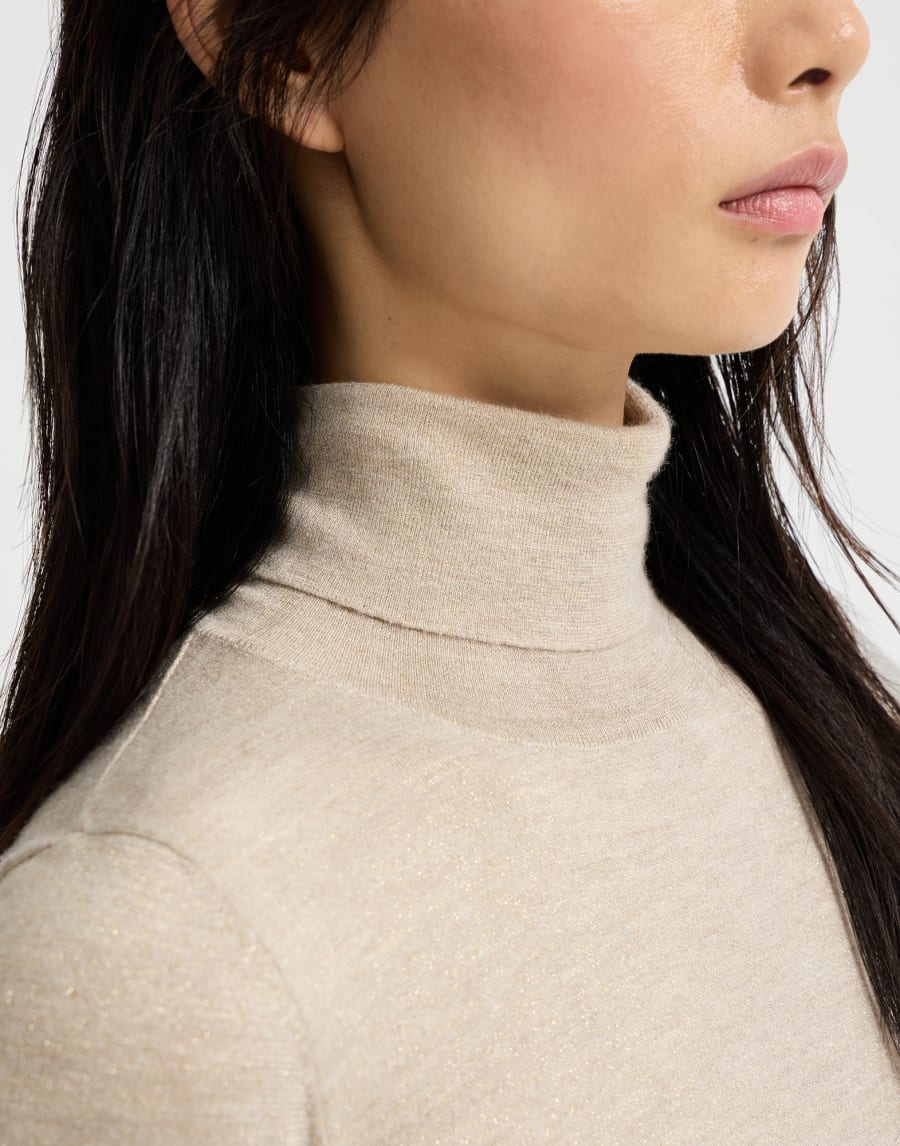 Cashmere and silk Sparkling sweater Buff Woman - Brunello Cucinelli