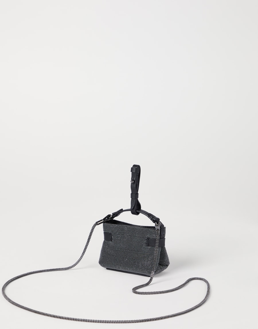 Essence precious micro top-handle bag Anthracite Woman - Brunello Cucinelli