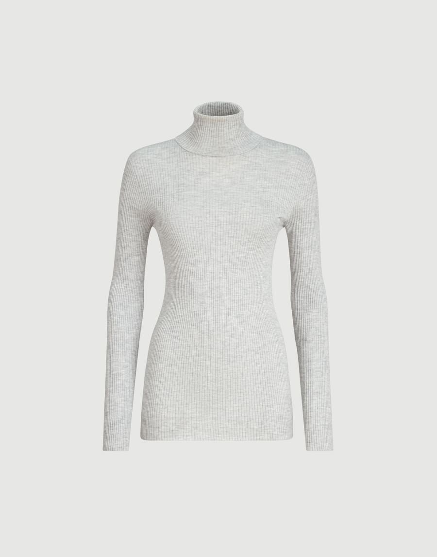 Cashmere and silk Sparkling sweater Light Grey Woman - Brunello Cucinelli