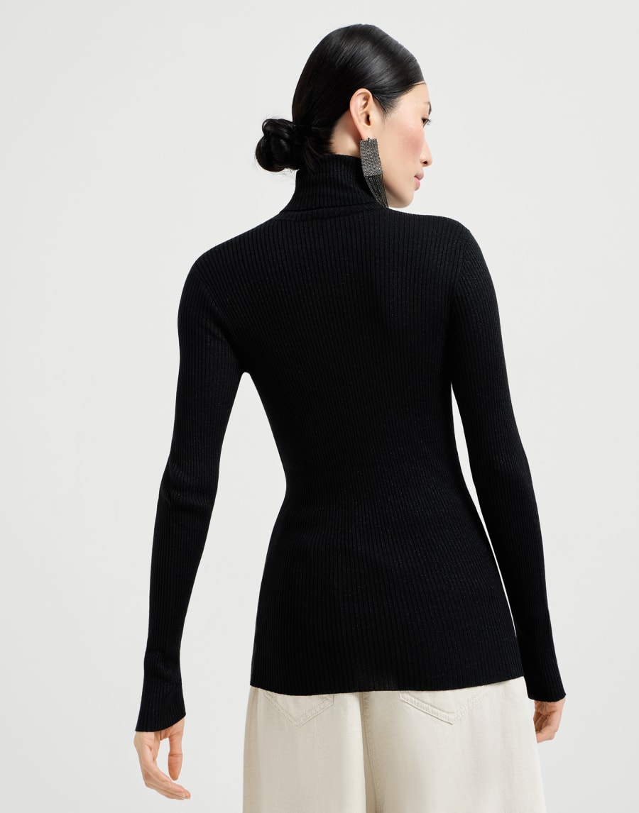 Cashmere and silk Sparkling sweater Black Woman - Brunello Cucinelli