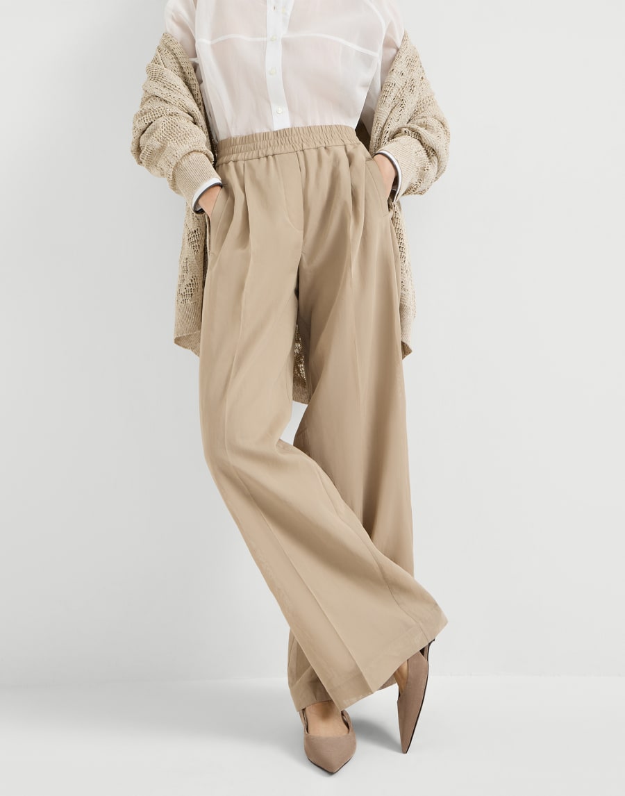 Loose Track trousers Beige Woman - Brunello Cucinelli