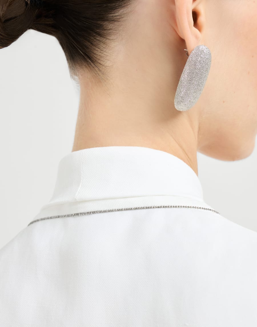 Жилет из твила Fluid с цепочкой Мониль Белый Женщина - Brunello Cucinelli