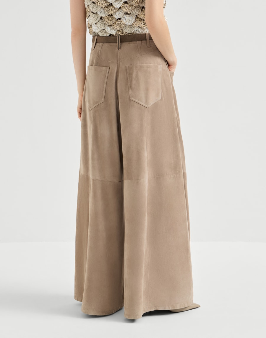 スエード マキシトラウザーズ ベージュ レディース - Brunello Cucinelli