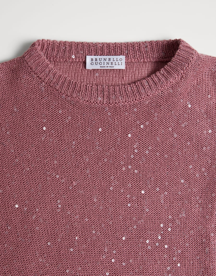 Linen and silk sweater Pink Girls - Brunello Cucinelli