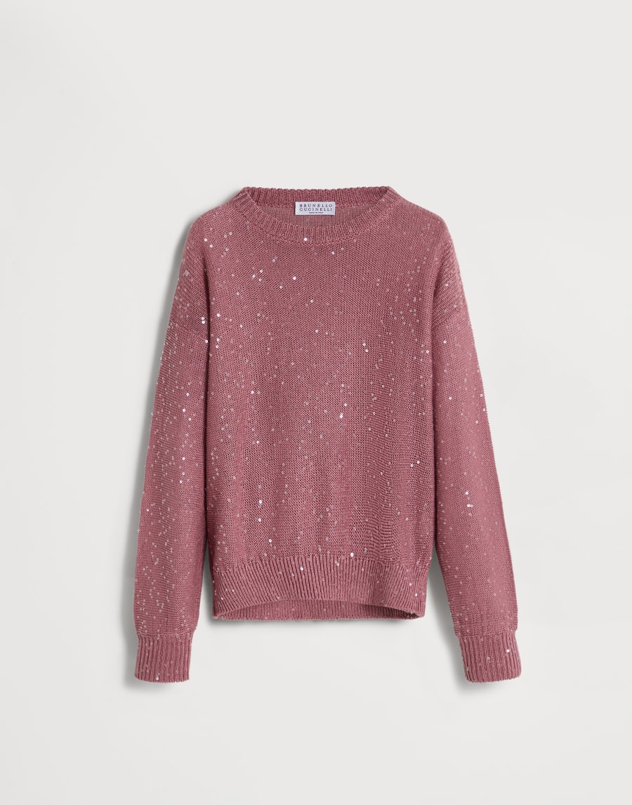 Linen and silk sweater Pink Girls - Brunello Cucinelli