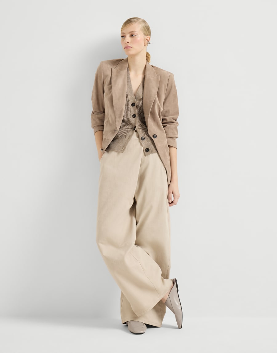 Slipper en piel de becerro Beige Claro Mujer - Brunello Cucinelli