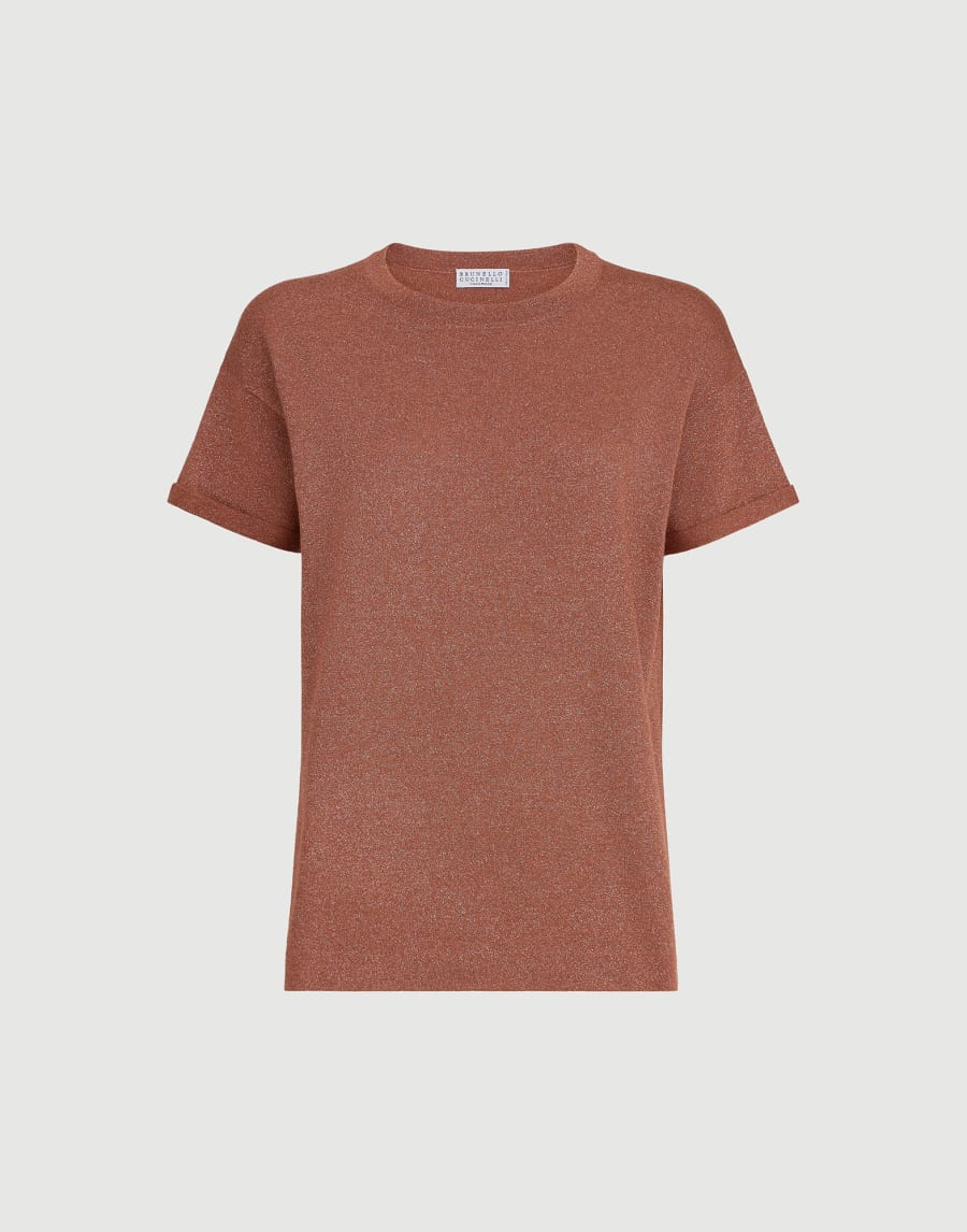 Jersey ligero de cachemir y seda Rojo Ladrillo Mujer - Brunello Cucinelli